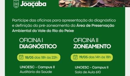 Joaçaba promove oficinas do Plano de Manejo da APA do Vale do Rio do Peixe e caminhada aberta à comunidade
